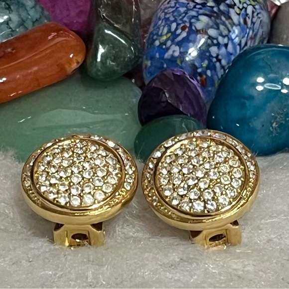 Christian Dior Vintage Crystal Clip On Earrings - Picture 2 of 9